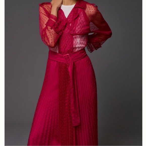 Anthropologie Jackets & Blazers - Anthropologie DOLAN Sheer Tulle Dot Trench Coat